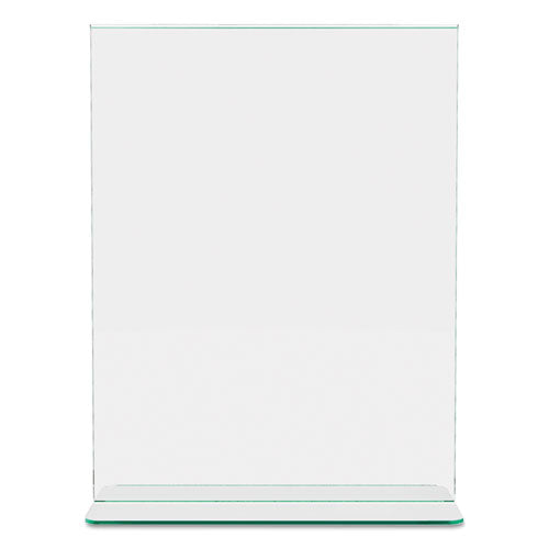 Superior Image Premium Green Edge Sign Holders, 8.5 X 11 Insert, Clear/green