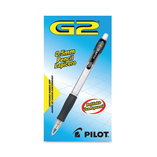 G2 Mechanical Pencil, 0.7 Mm, Hb (#2.5), Black Lead, Clear/black Accents Barrel, Dozen