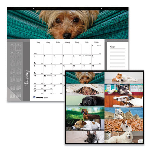 Pets Collection Monthly Desk Pad, Puppies Photography, 22 X 17, Black Binding, Clear Corners, 12-month (jan To Dec): 2023