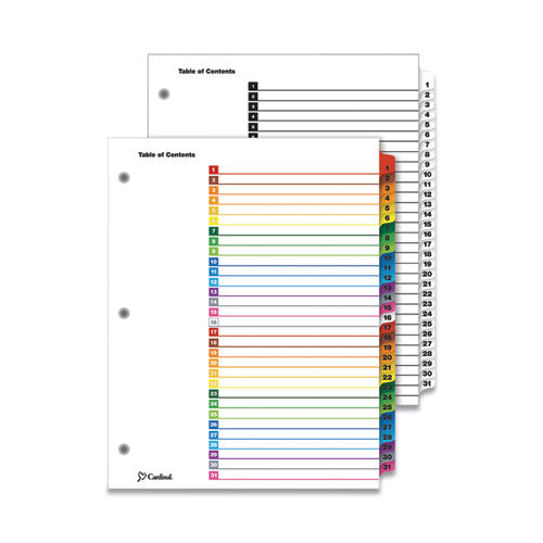 Onestep Printable Table Of Contents And Dividers, 15-tab, 1 To 15, 11 X 8.5, White, Assorted Tabs, 1 Set