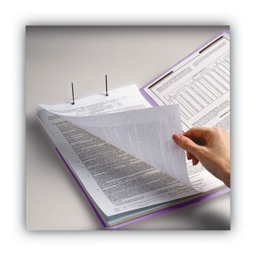 Top Tab Colored Fastener Folders, 0.75" Expansion, 2 Fasteners, Letter Size, Lavender Exterior, 50/box