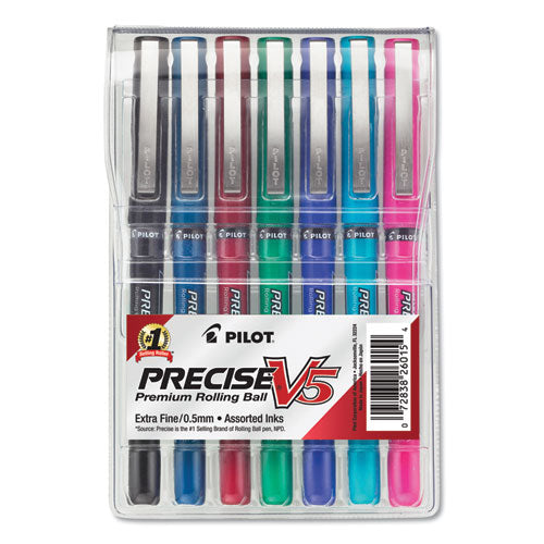 Precise V5 Roller Ball Pen, Stick, Extra-fine 0.5 Mm, Green Ink, Green Barrel, Dozen