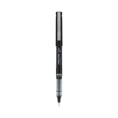 Precise V7 Roller Ball Pen, Stick, Fine 0.7 Mm, Black Ink, Black Barrel, Dozen