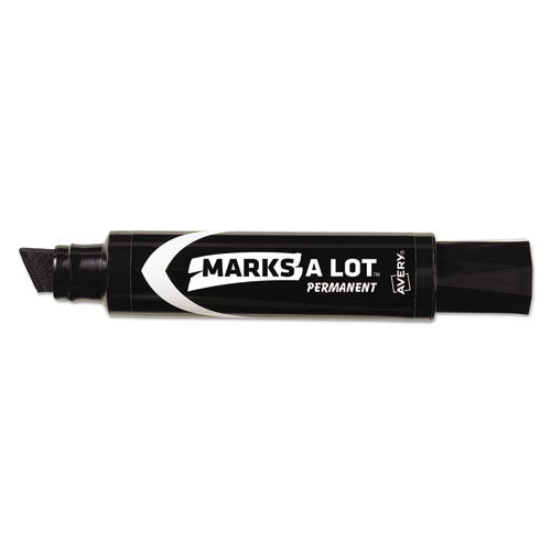 Marks A Lot Extra-large Desk-style Permanent Marker, Extra-broad Chisel Tip, Red (24147)