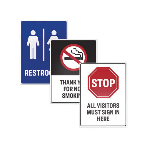 Surface Safe Removable Label Safety Signs, Inkjet/laser Printers, 8 X 8, White, 15/pack