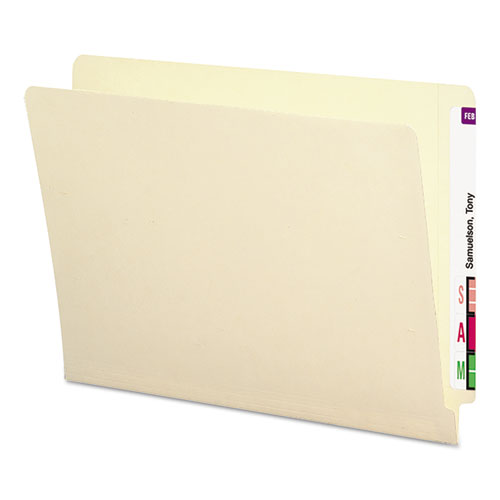 End Tab Folders With Antimicrobial Product Protection, Straight Tabs, Letter Size, 0.75" Expansion, Manila, 100/box