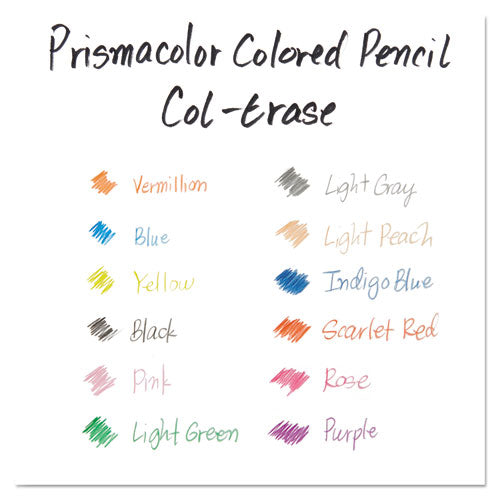 Col-erase Pencil With Eraser, 0.7 Mm, 2b (#1), Assorted Lead/barrel Colors, 24/pack