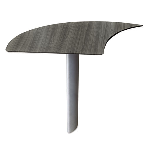 Medina Series Laminate Curved Desk Base, 72" X 36" X 29.5", Gray Steel