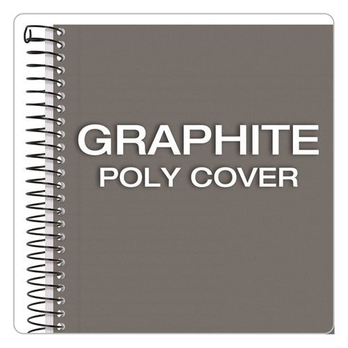 Color Notebooks, 1-subject, Narrow Rule, Graphite Cover, (100) 8.5 X 5.5 White Sheets