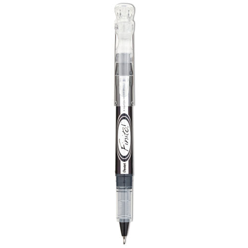 Finito! Porous Point Pen, Stick, Extra-fine 0.4 Mm, Black Ink, Black/silver Barrel