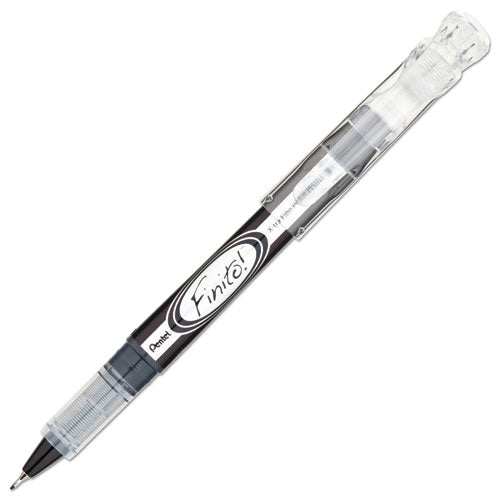 Finito! Porous Point Pen, Stick, Extra-fine 0.4 Mm, Black Ink, Black/silver Barrel