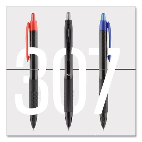 307 Gel Pen, Retractable, Micro 0.5 Mm, Black Ink, Black Barrel, Dozen