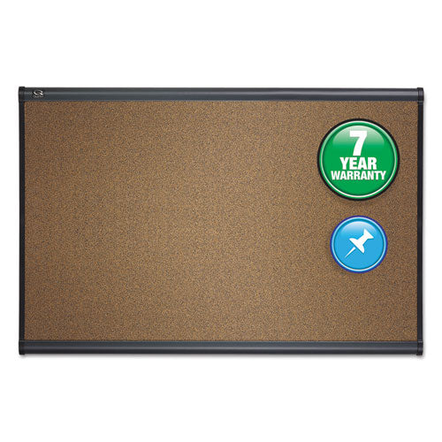 Prestige Colored Cork Bulletin Board, 48 X 36, Brown Surface, Light Cherry Fiberboard/plastic Frame