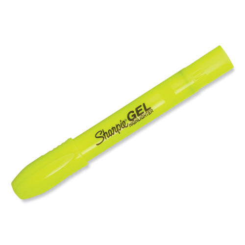 Gel Highlighters, Fluorescent Yellow Ink, Bullet Tip, Yellow Barrel
