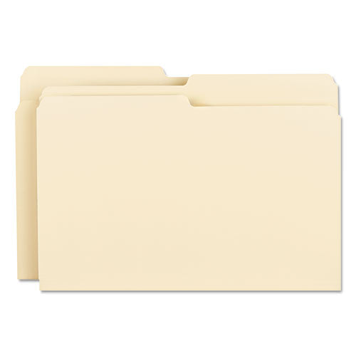 Manila File Folders, 1/2-cut Tabs: Assorted, Legal Size, 0.75" Expansion, Manila, 100/box