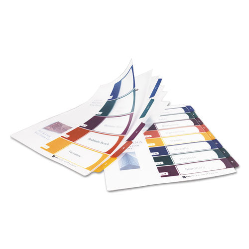 Customizable Table Of Contents Ready Index Dividers With Multicolor Tabs, 10-tab, 1 To 10, 11 X 8.5, Translucent, 1 Set