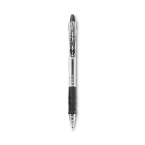 Easytouch Ballpoint Pen, Retractable, Fine 0.7 Mm, Black Ink, Clear Barrel, Dozen