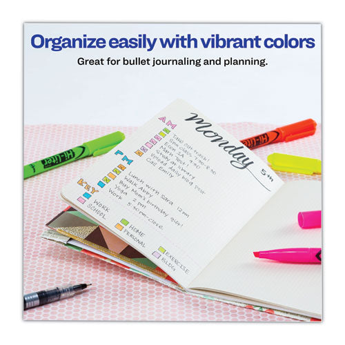 Hi-liter Pen-style Highlighters, Assorted Ink Colors, Chisel Tip, Assorted Barrel Colors, 6/set