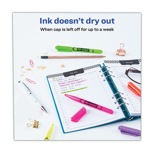 Hi-liter Pen-style Highlighters, Assorted Ink Colors, Chisel Tip, Assorted Barrel Colors, 6/set