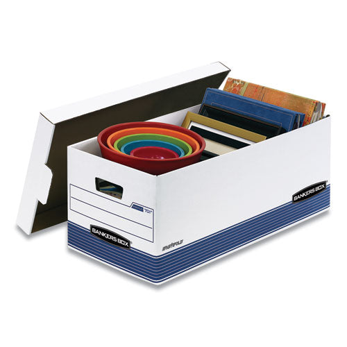 Stor/file Medium-duty Storage Boxes, Legal Files, 15.88" X 25.38" X 10.25", White/blue, 4/carton