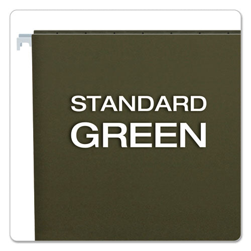 Standard Green Hanging Folders, Letter Size, Straight Tabs, Standard Green, 25/box