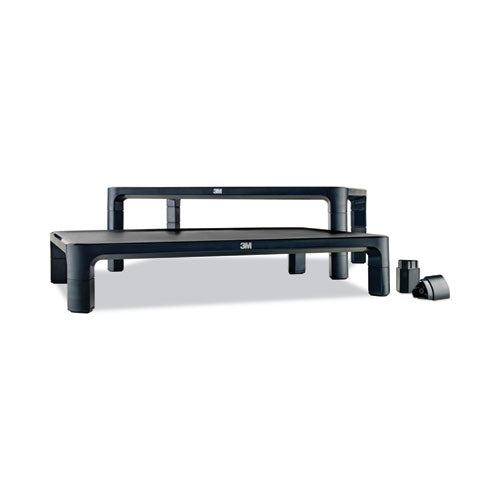 Adjustable Monitor Stand, 16" X 12" X 1.75" To 5.5", Black, Supports 20 Lbs