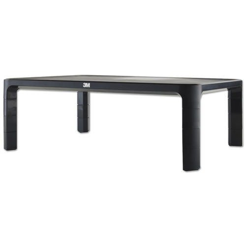 Adjustable Monitor Stand, 16" X 12" X 1.75" To 5.5", Black, Supports 20 Lbs