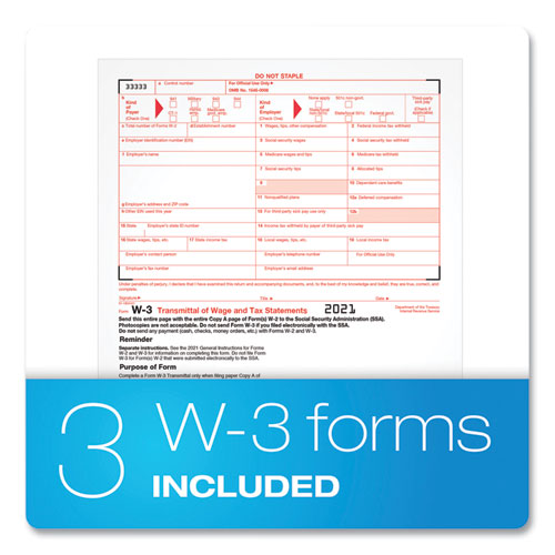 W-2 Tax Forms Kit, Fiscal Year: 2022, Six-part Carbonless, 8.5 X 5.5, 2 Forms/sheet, 24 Forms Total