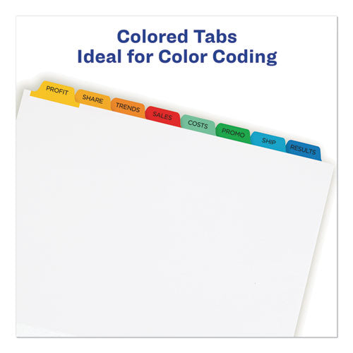 Print And Apply Index Maker Clear Label Dividers, 8-tab, Color Tabs, 11 X 8.5, White, Traditional Color Tabs, 5 Sets