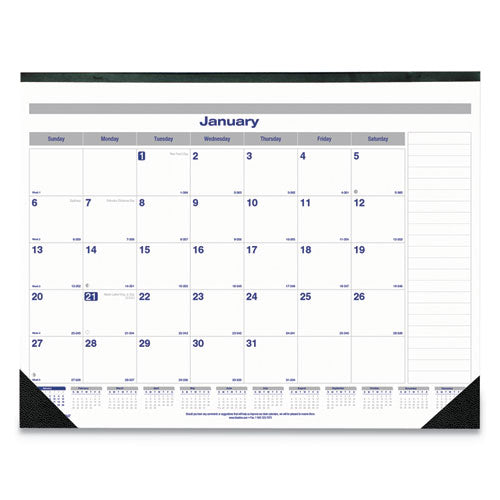 Net Zero Carbon Monthly Desk Pad Calendar, 22 X 17, White/gray/blue Sheets, Black Binding, 12-month (jan To Dec): 2023
