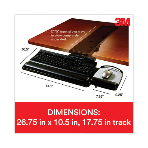 Knob Adjust Keyboard Tray With Highly Adjustable Platform, Black