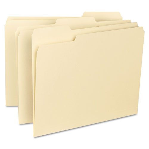 Reinforced Tab Manila File Folders, 1/3-cut Tabs: Assorted, Legal Size, 0.75" Expansion, 14-pt Manila, 100/box