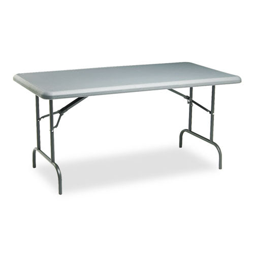 Indestructable Industrial Folding Table, Rectangular Top, 1,200 Lb Capacity, 60w X 30d X 29h, Charcoal