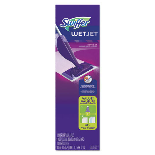 Swiffer Wetjet Mop 11x5 White Cloth Head 46" Purple/silver Aluminum/plastic Handle 2/Case