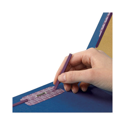 Six-section Pressboard Top Tab Classification Folders, Six Safeshield Fasteners, 2 Dividers, Legal Size, Dark Blue, 10/box