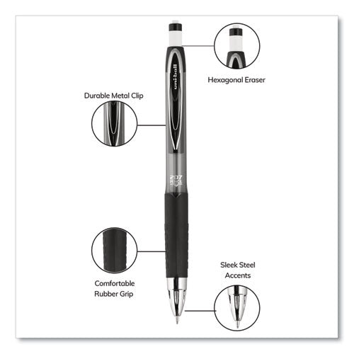 207 Mechanical Pencil With Lead And Eraser Refills, 0.7 Mm, Hb (#2), Black Lead, Assorted Barrel Colors, 3/set