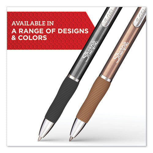 S-gel Premium Metal Barrel Gel Pen, Retractable, Medium 0.7 Mm, Black Ink, Black Barrel, Dozen