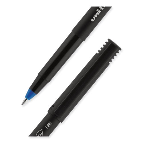 Onyx Roller Ball Pen, Stick, Fine 0.7 Mm, Blue Ink, Black Matte Barrel, Dozen