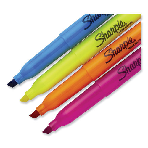 Pocket Style Highlighters, Assorted Ink Colors, Chisel Tip, Assorted Barrel Colors, 5/set