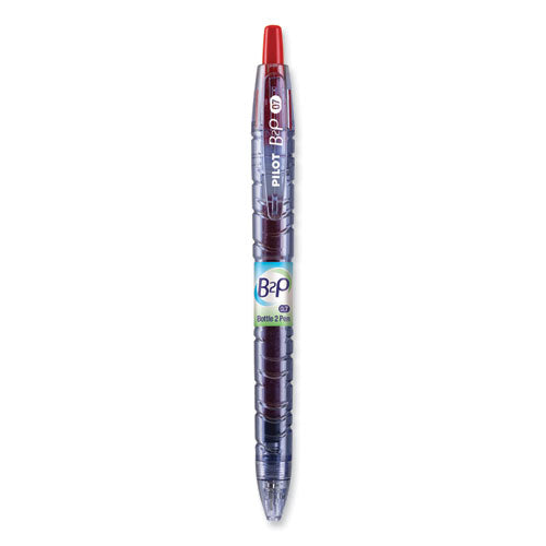 B2p Bottle-2-pen Recycled Gel Pen, Retractable, Fine 0.7 Mm, Red Ink, Translucent Blue Barrel