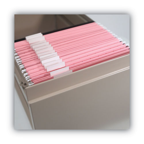 Colored Hanging File Folders With 1/5 Cut Tabs, Letter Size, 1/5-cut Tabs, Pink, 25/box