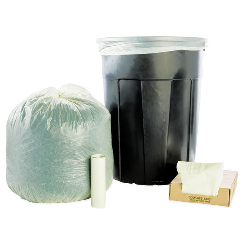 Ecosafe-6400 Bags, 13 Gal, 0.85 Mil, 24" X 30", Green, 45/box