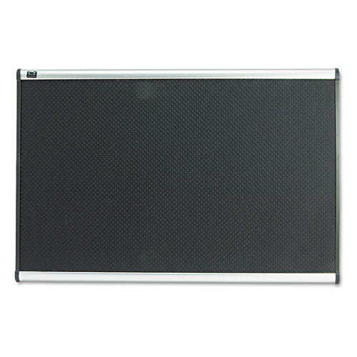 Prestige Embossed Foam Bulletin Board, 72 X 48, Black Surface, Silver Aluminum Frame