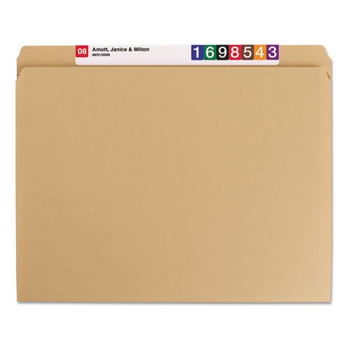 Heavyweight Kraft File Folder, Straight Tabs, Letter Size, 0.75" Expansion, 11-pt Kraft, Brown, 100/box