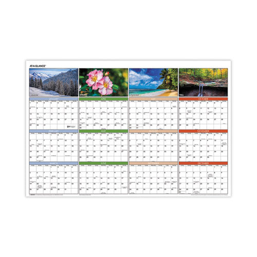 Vertical/horizontal Erasable Wall Planner, Seasons In Bloom Photos, 24 X 36, White/multicolor Sheets, 12-month(jan-dec): 2023