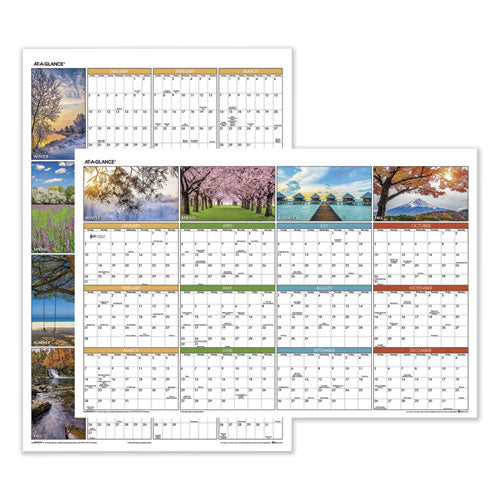 Vertical/horizontal Erasable Wall Planner, Seasons In Bloom Photos, 24 X 36, White/multicolor Sheets, 12-month(jan-dec): 2023