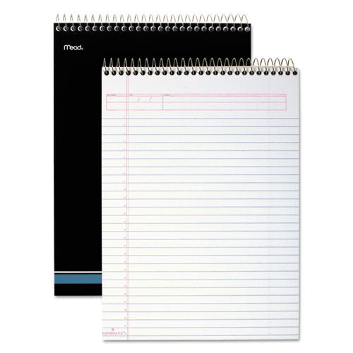 Stiff-back Wire Bound Pad, Wide/legal Rule, Numbered (1-28 Front, 29-56 Back), Black/blue Cover, 70 White 8.5 X 11.5 Sheets