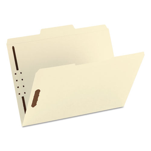 Recycled Top Tab Fastener Folders, 1/3-cut Tabs: Assorted, 0.75" Expansion, 2 Fasteners, Letter Size, Manila Exterior, 50/box