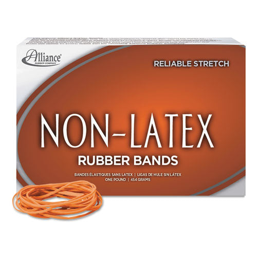 Non-latex Rubber Bands, Size 54 (assorted), 0.04" Gauge, Orange, 1 Lb Box, Band-count Varies