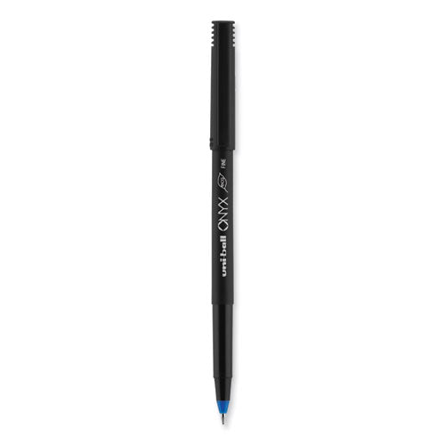 Onyx Roller Ball Pen, Stick, Fine 0.7 Mm, Blue Ink, Black Matte Barrel, 72/pack